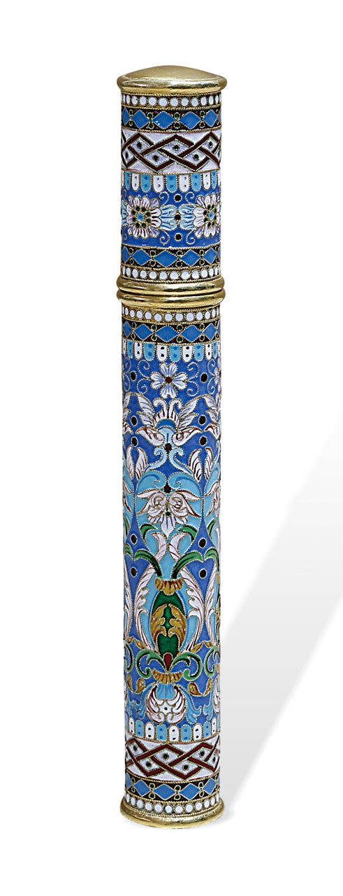 俄罗斯 法贝热皇室珐琅雪茄筒